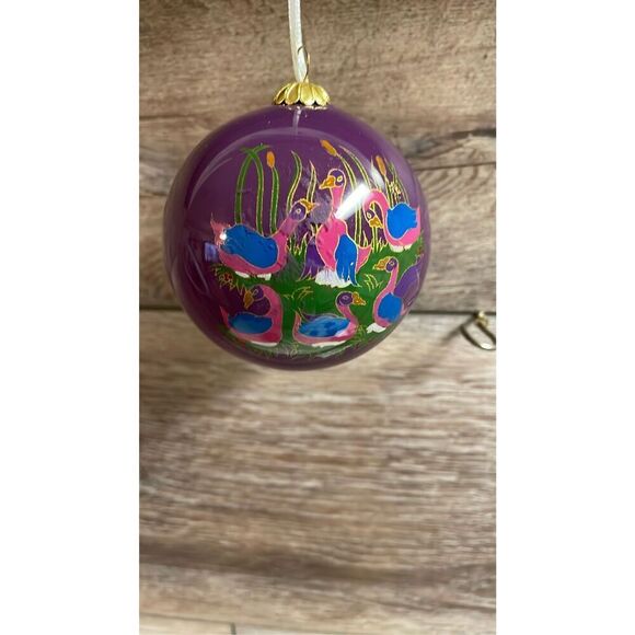 DILLARDS The Style Of Christmas Six Geese A Laying Glass Ornament 12 Days Xmas - Picture 7 of 16